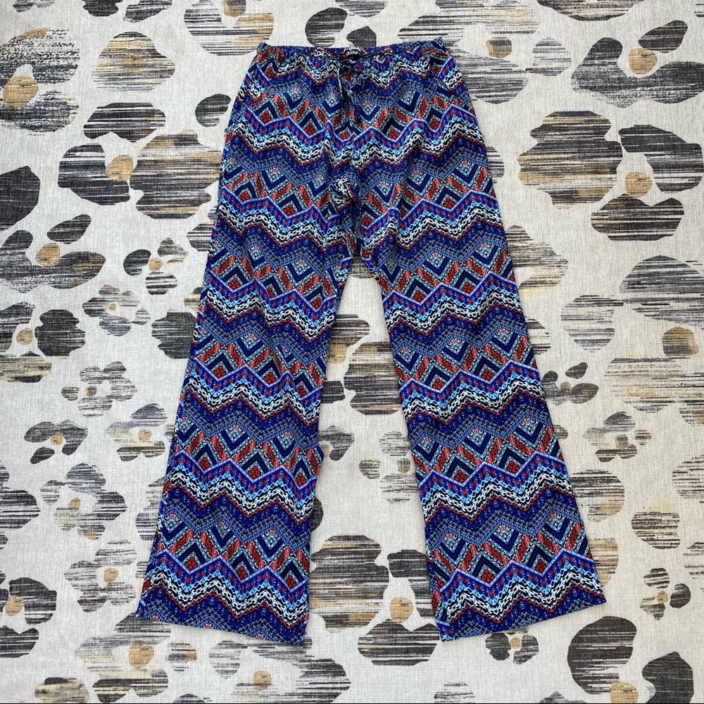 Blue Patterned Pants